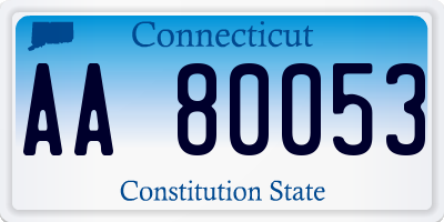 CT license plate AA80053