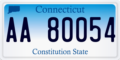 CT license plate AA80054