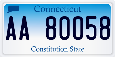 CT license plate AA80058