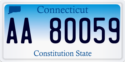 CT license plate AA80059