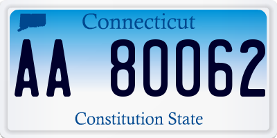 CT license plate AA80062