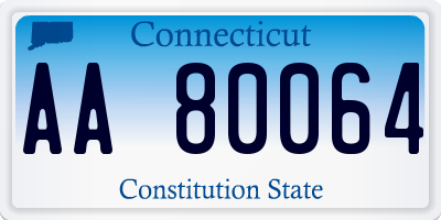 CT license plate AA80064