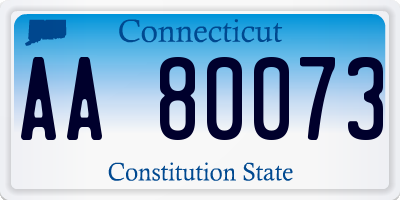 CT license plate AA80073