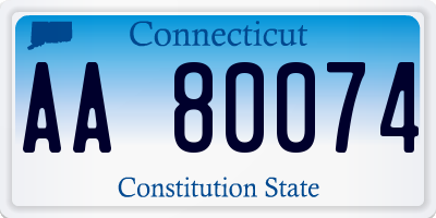 CT license plate AA80074