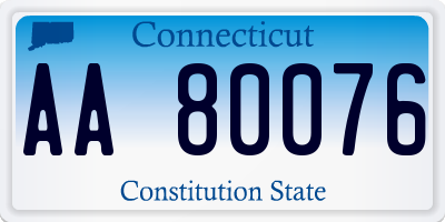 CT license plate AA80076