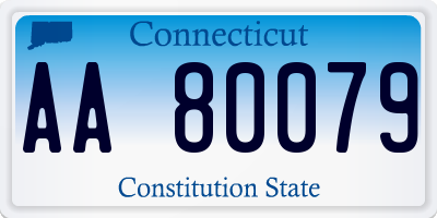 CT license plate AA80079