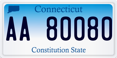 CT license plate AA80080