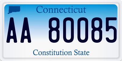 CT license plate AA80085