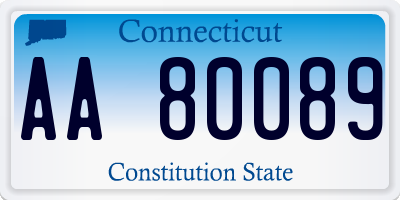 CT license plate AA80089