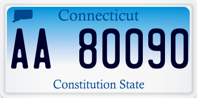 CT license plate AA80090