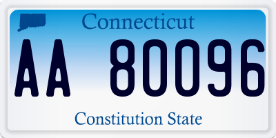 CT license plate AA80096