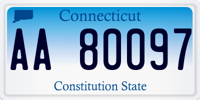 CT license plate AA80097