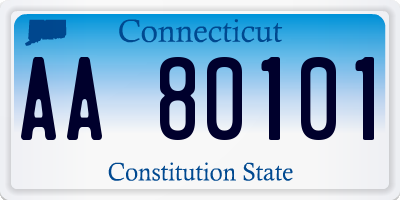 CT license plate AA80101