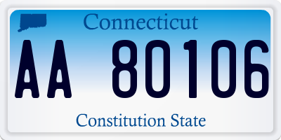 CT license plate AA80106