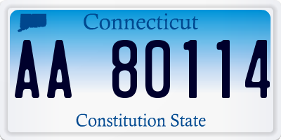 CT license plate AA80114