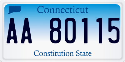 CT license plate AA80115