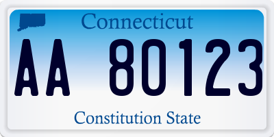 CT license plate AA80123