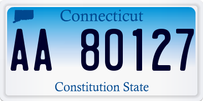 CT license plate AA80127