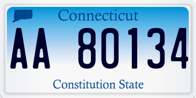 CT license plate AA80134