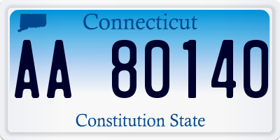 CT license plate AA80140