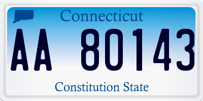 CT license plate AA80143