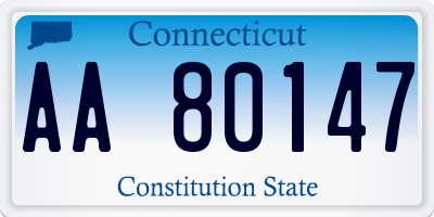 CT license plate AA80147