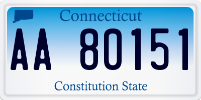 CT license plate AA80151