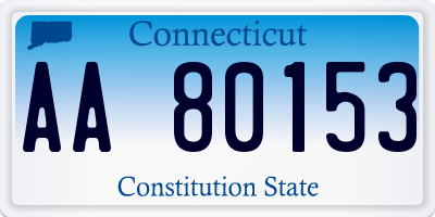 CT license plate AA80153