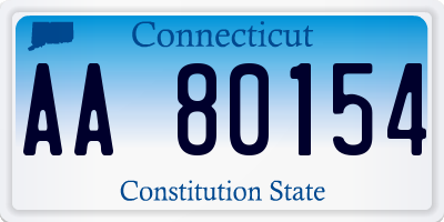 CT license plate AA80154