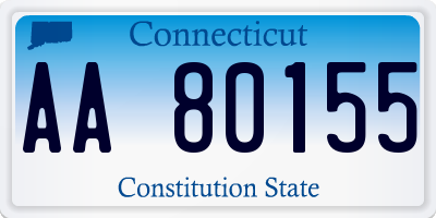 CT license plate AA80155
