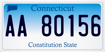 CT license plate AA80156