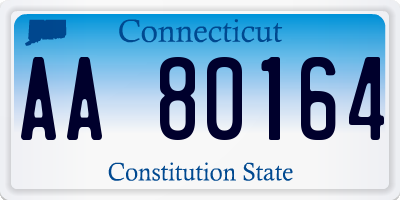 CT license plate AA80164