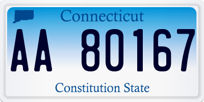 CT license plate AA80167