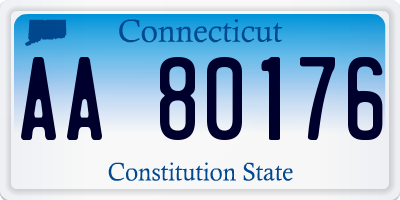 CT license plate AA80176