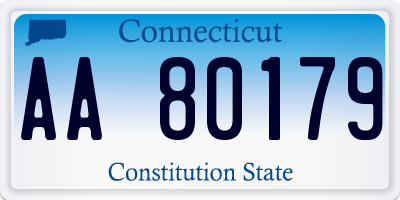 CT license plate AA80179