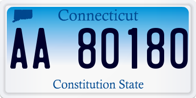 CT license plate AA80180