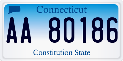 CT license plate AA80186