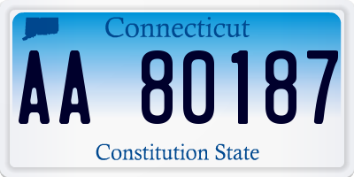 CT license plate AA80187