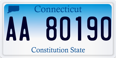 CT license plate AA80190