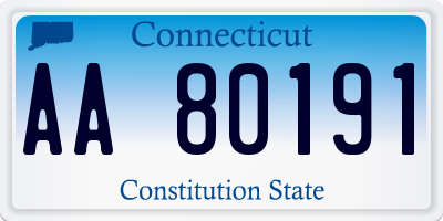 CT license plate AA80191