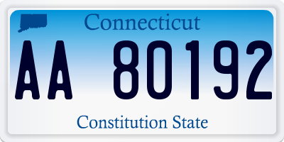 CT license plate AA80192