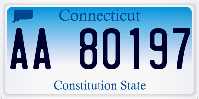 CT license plate AA80197