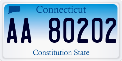 CT license plate AA80202