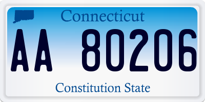 CT license plate AA80206