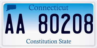 CT license plate AA80208