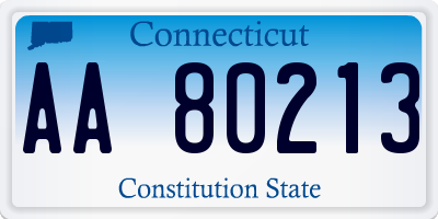 CT license plate AA80213