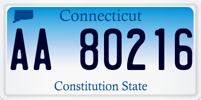 CT license plate AA80216