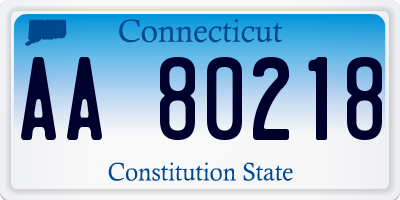 CT license plate AA80218