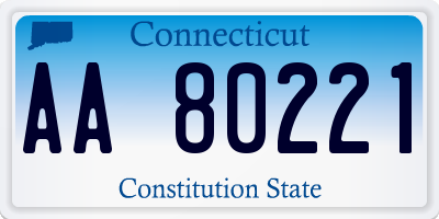 CT license plate AA80221