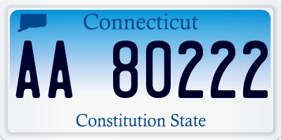 CT license plate AA80222